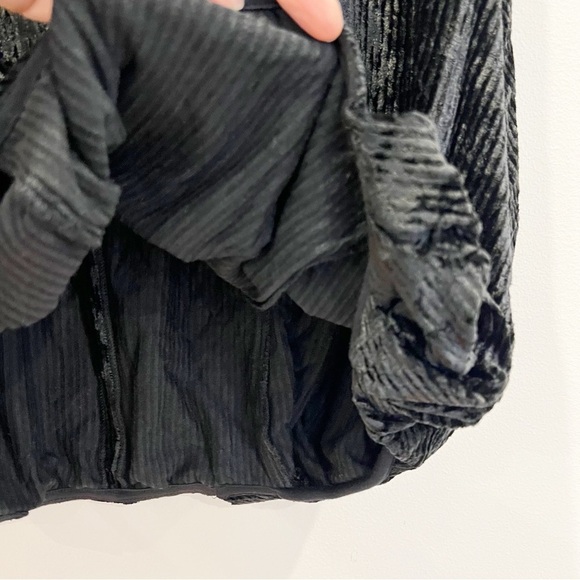 Vintage French Aventures Des Toiles Velvet Corduroy Bubble Skirt 38 Small Black - Picture 5 of 12